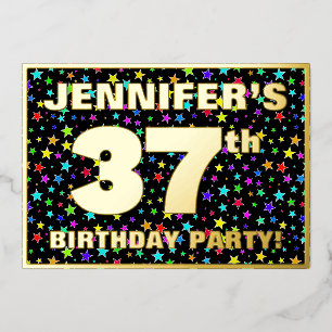 37th Birthday Party — Fun, Colourful Stars Pattern