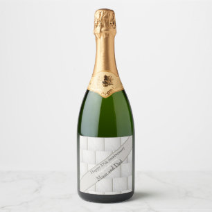 37th Wedding Anniversary Alabaster, editable  Sparkling Wine Label