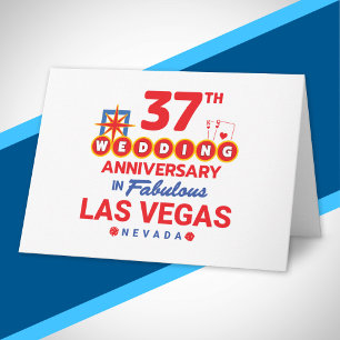 37th Wedding Anniversary Couples Las Vegas Trip Card