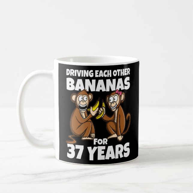 37th Wedding Anniversary Driving Each Other Banana Coffee Mug (Left)