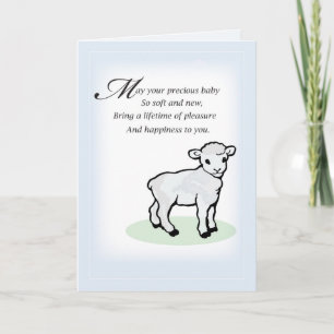3833 Congratulations Baby Boy Lamb Card