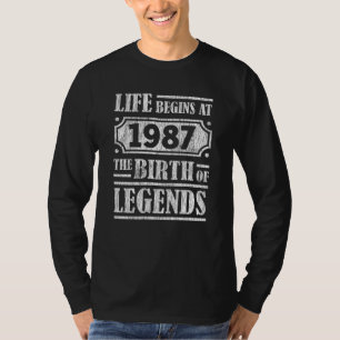 38 Year Old 1987 Birth Of Legend 38th Birthday T-Shirt