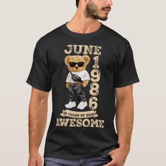 38 Year Old Awesome June 1986 38Th Birthday T-Shirt