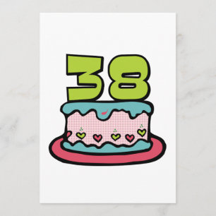 38 Year Old Birthday Cake Card