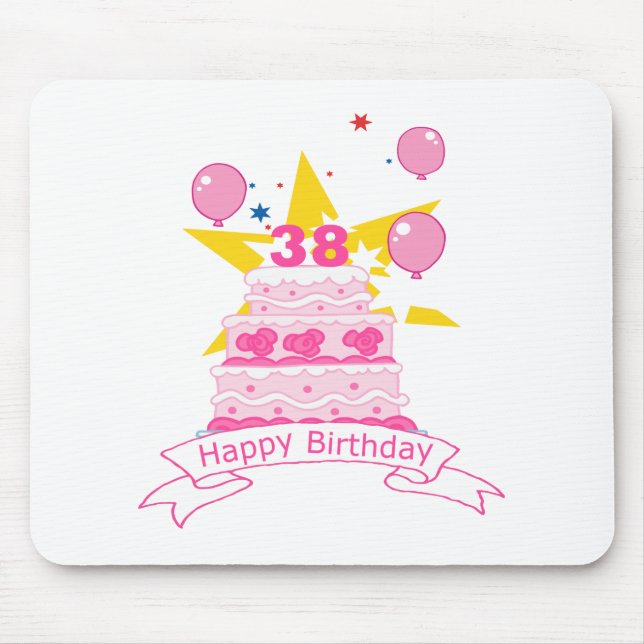 38 Year Old Birthday Cake Mouse Pad (Front)
