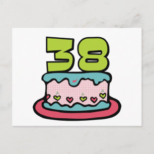 38 Year Old Birthday Cake Postcard