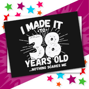 38 Year Old Sarcastic Meme Funny 38th Birthday Postcard