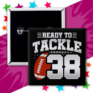 38 Year Old Tackle Football Party 38th Birthday 15 Cm Square Badge