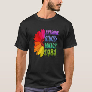 38 Years Old Floral Awesome Since March 1984 38th  T-Shirt