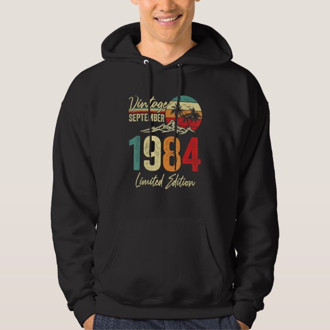 38 Yr Old Vintage September 1984  38th Hoodie (Front)