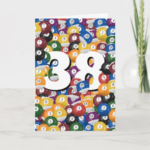 38th Birthday Billiard Balls Card