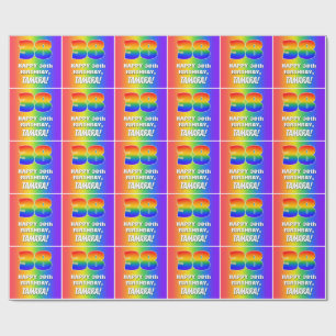 38th Birthday: Colourful, Fun Rainbow Pattern # 38 Wrapping Paper