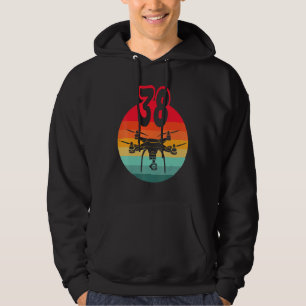 38th Birthday I Retro Remote Control Drones With C Hoodie