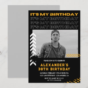 38th birthday invitations Men Photo Spray paint