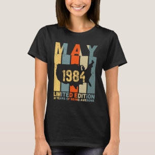 38th Birthday May 1984 38 Years Of Being Awesome T-Shirt