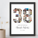 38th Birthday Number 38 Custom Photo Collage Poster<br><div class="desc">Celebrate 38th birthday with this personalised number 38 photo collage poster. This customisable gift is also perfect for wedding anniversary. It's a great way to display precious memories from your wedding and married life. The poster features a collage of photos capturing those special moments, and it can be customised with...</div>