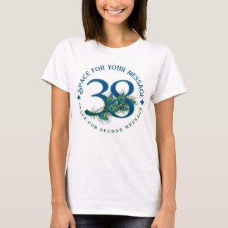 38th Birthday Or Anniversary Peacock Feathers T-Shirt