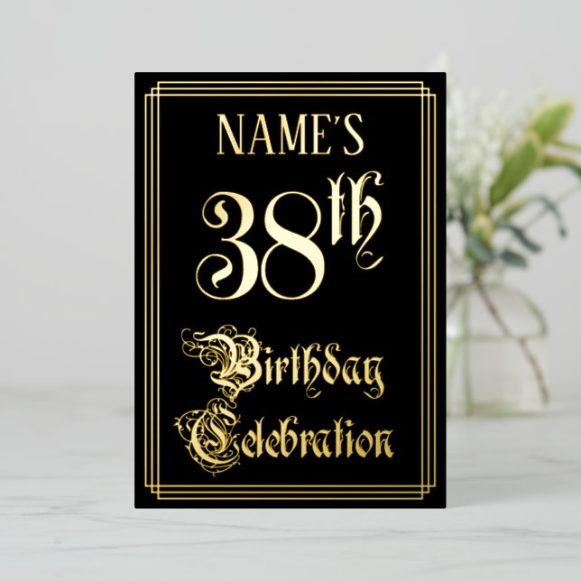 38th Birthday Party — Fancy Script & Custom Name (Standing Front)