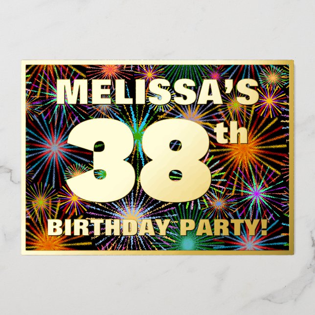 38th Birthday Party — Fun, Colourful Fireworks Loo (Front)