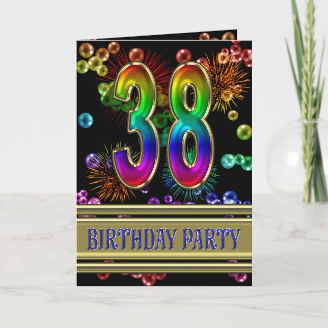 38th Birthday party Invitation (Front)
