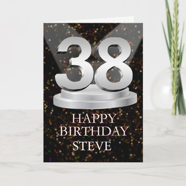 38th Birthday Spotlights Add A Name Card (Front)