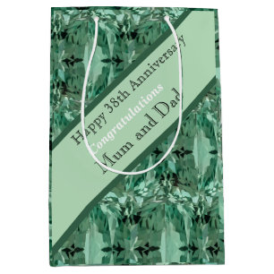 38th Wedding Anniversary Green Beryl Medium Gift Bag