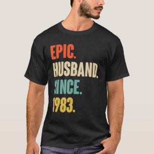 38th Wedding Anniversary  Him  Epic Husband Since  T-Shirt