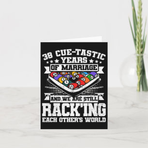 38th Wedding Anniversary Pool Billiards 38 Years M Card