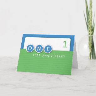 3984 1 Year Employee Anniversary Circles Card