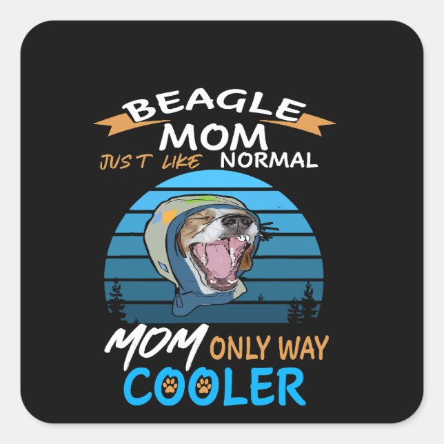 39 Beagle Mum Cooler Square Sticker (Front)