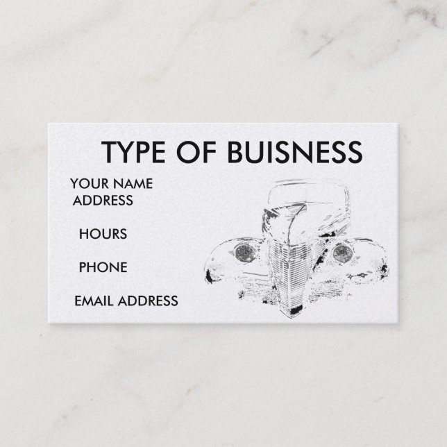 39 classic - Customised Business Card (Front)