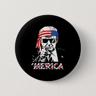 'merica Trump Happy 4th Of July Trump American 6 Cm Round Badge