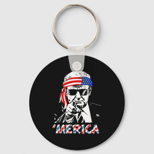 'merica Trump Happy 4th Of July Trump American Key Ring