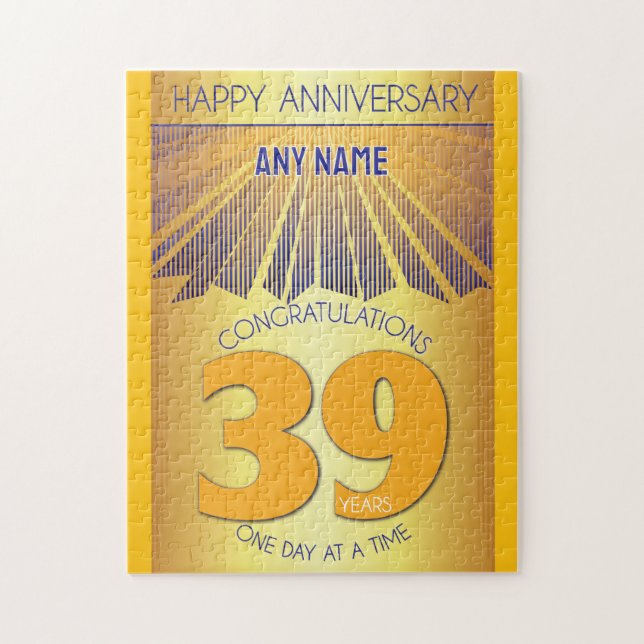 39 Year | AA 12 Step Anniversary Personalised Jigsaw Puzzle (Vertical)