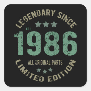 39 Year Old Bday 1986 Legend 39th Birthday Gift Square Sticker