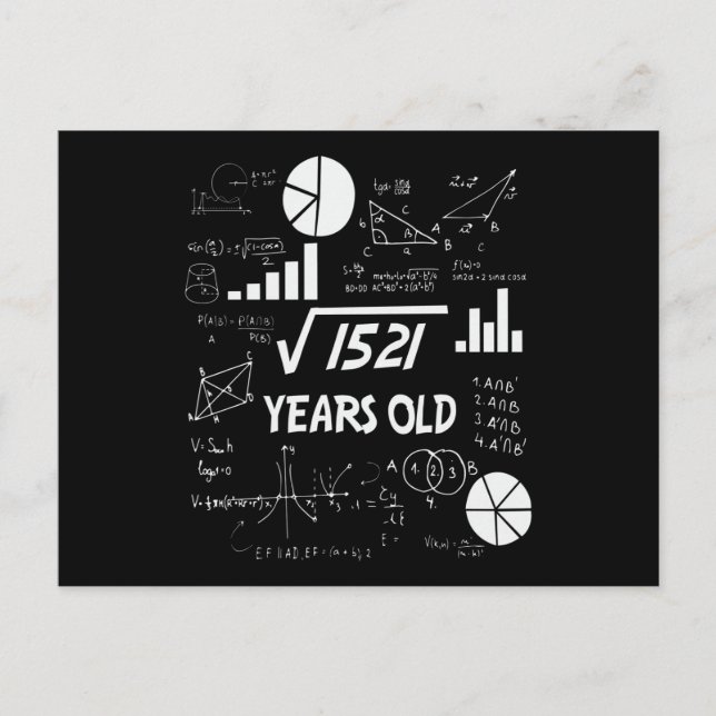 39 Year Old Bday Math Teacher 39th Birthday Gift Postcard (Front)