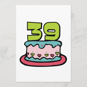 39 Year Old Birthday Cake Card