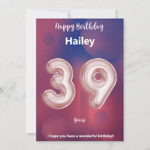 39 year old Happy Birthday card