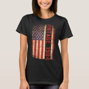 39 Year Old  Vintage 1984 American Flag 39th Birth T-Shirt