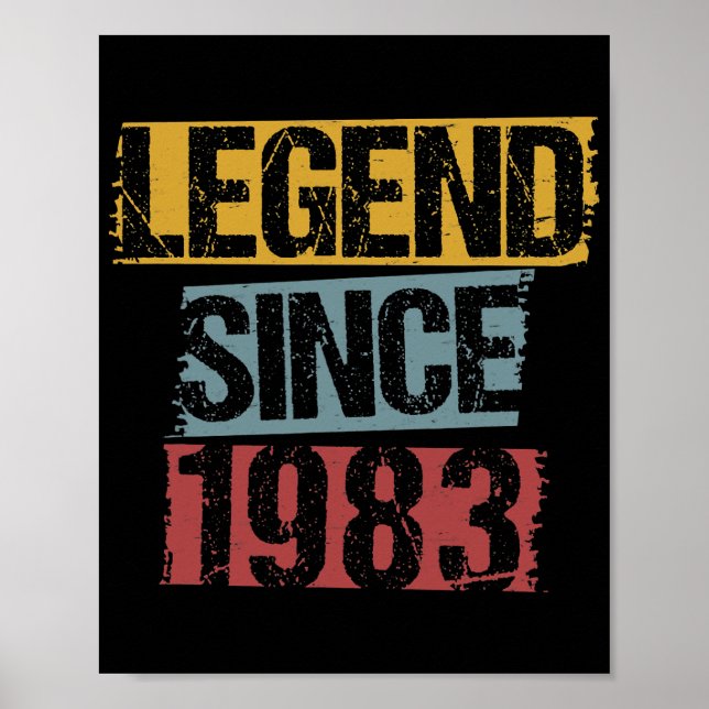 39 Years Old Vintage 1983 39th Birthday Poster (Front)