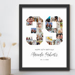 39th Birthday Number 39 Custom Photo Collage Poster<br><div class="desc">Celebrate 39th birthday with this personalised number 39 photo collage poster. This customisable gift is also perfect for wedding anniversary. It's a great way to display precious memories from your wedding and married life. The poster features a collage of photos capturing those special moments, and it can be customised with...</div>