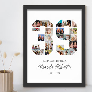 39th Birthday Number 39 Custom Photo Collage Poster
