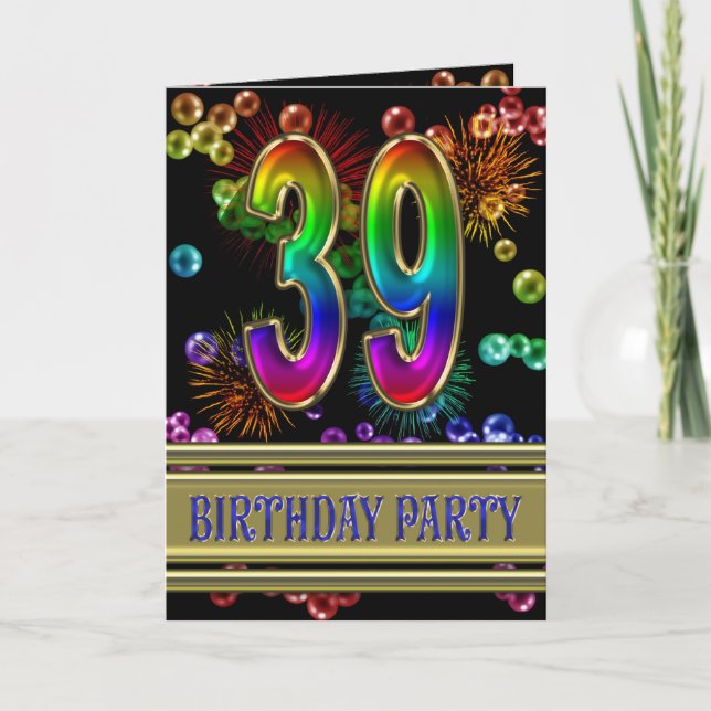 39th Birthday party Invitation (Front)