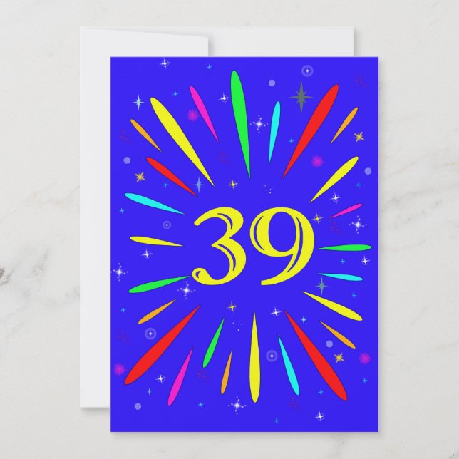 39th Birthday Party Invitation Explosion  (Front)