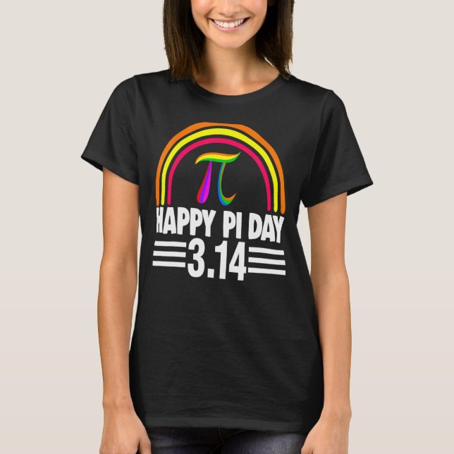 3 14 2022 Pi Math Rainbow  Men Mathletics Love Bir T-Shirt (Front)