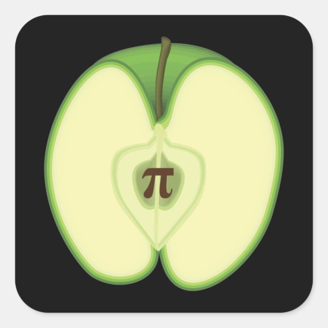 3.14 Apple Pie Pi Pun Funny Math Joke Square Sticker (Front)
