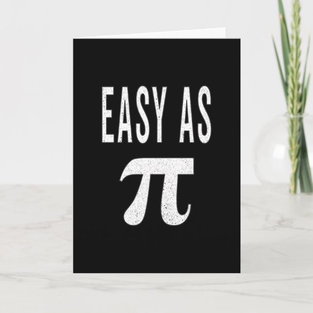 3.14 Distressed Easy As Pie Pi Pun Funny Math Joke Card (Front)