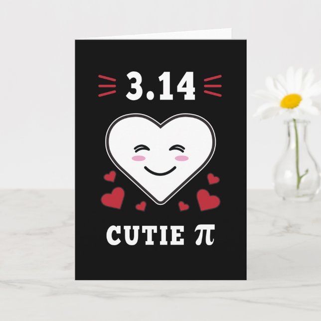 3.14 Heart Cutie Pi Funny Math Joke Card (Small Plant)
