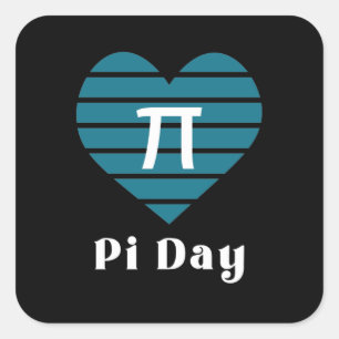 3.14 Heart Happy Pi Day Square Sticker