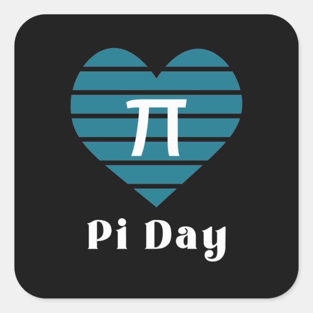 3.14 Heart Happy Pi Day Square Sticker (Front)